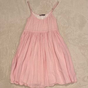 MATERNITY Hatch Pink and White Striped Sleeveless Casual Dress